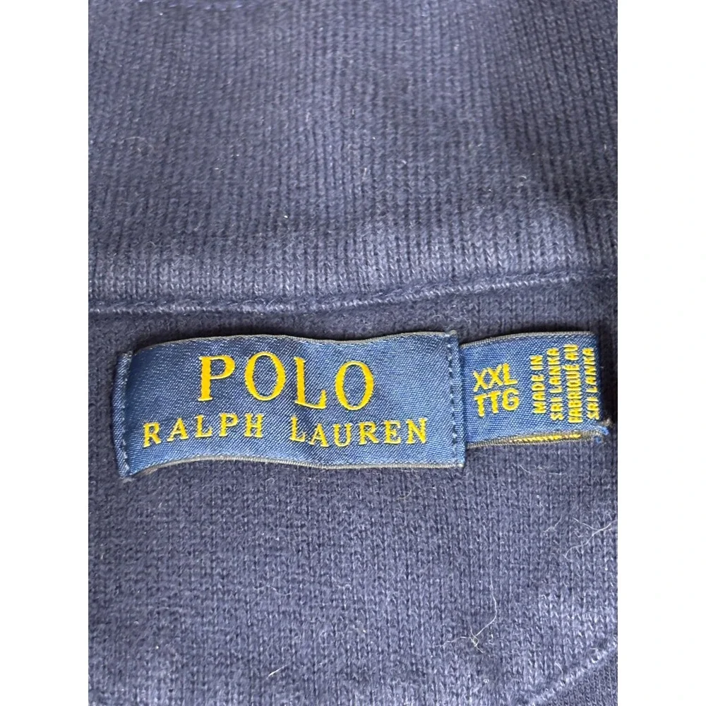 Polo‎ Ralph Lauren Mens XXL Navy Blue Full Zip Mock Neck Sweater Vest 6252